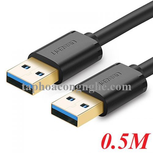 Ugreen 10369 0.5M màu Đen Cáp 2 đầu USB 3.0 dương cao cấp US128 30010369